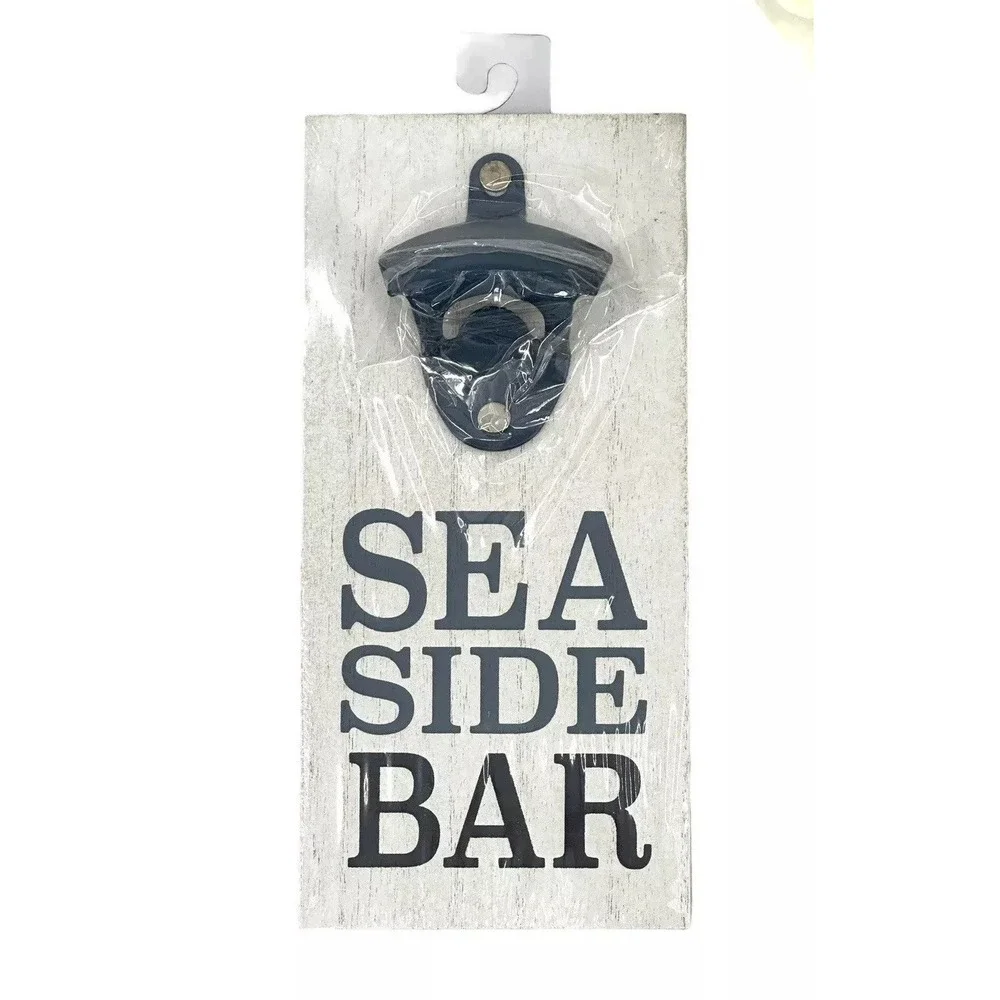 Sea Side Bar Wall Mounted Bottle Opener Bar Sign Nautical Soda Beer 9